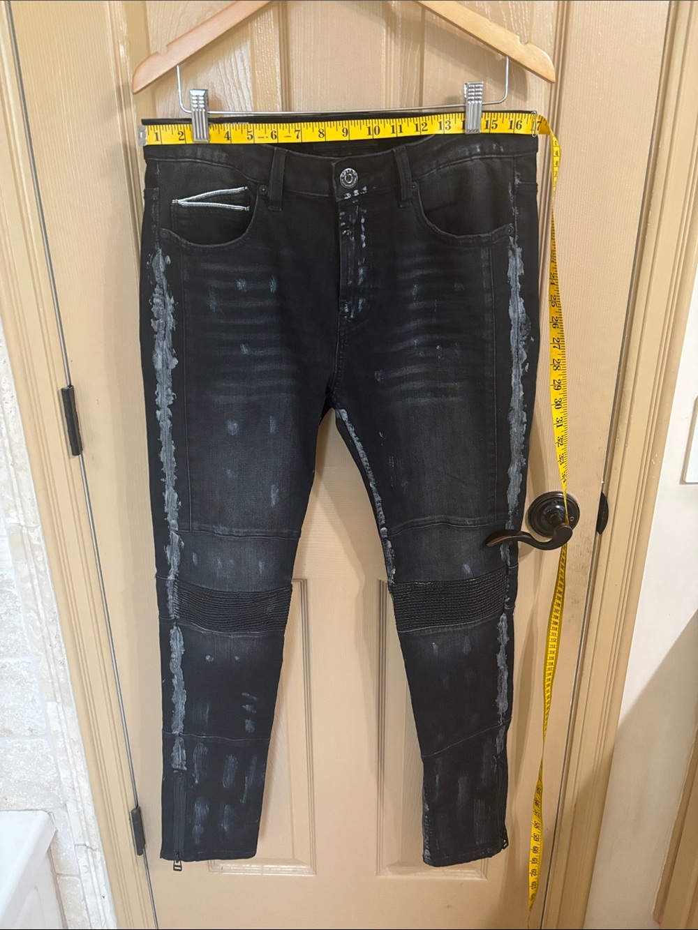 Cult of Individuality Black Skinny Moto Jeans